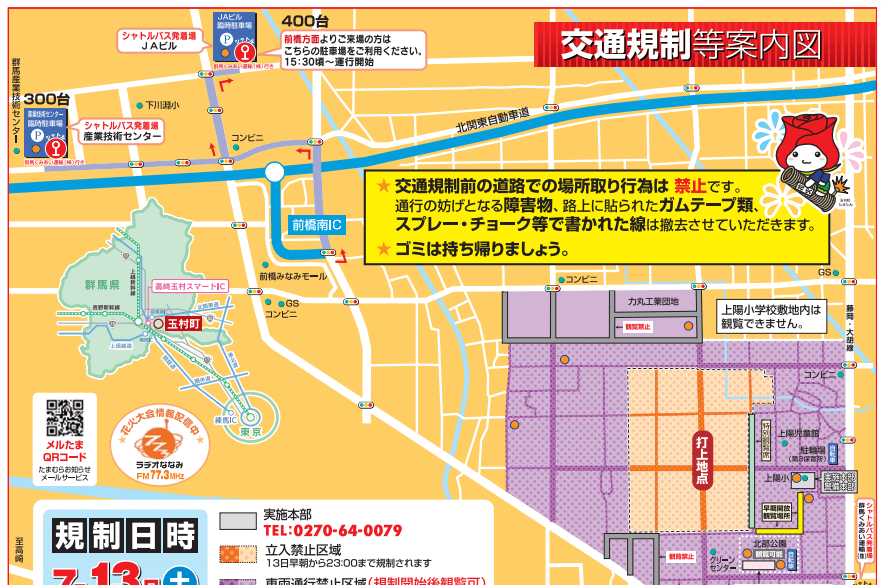 玉村花火大会駐車場上部