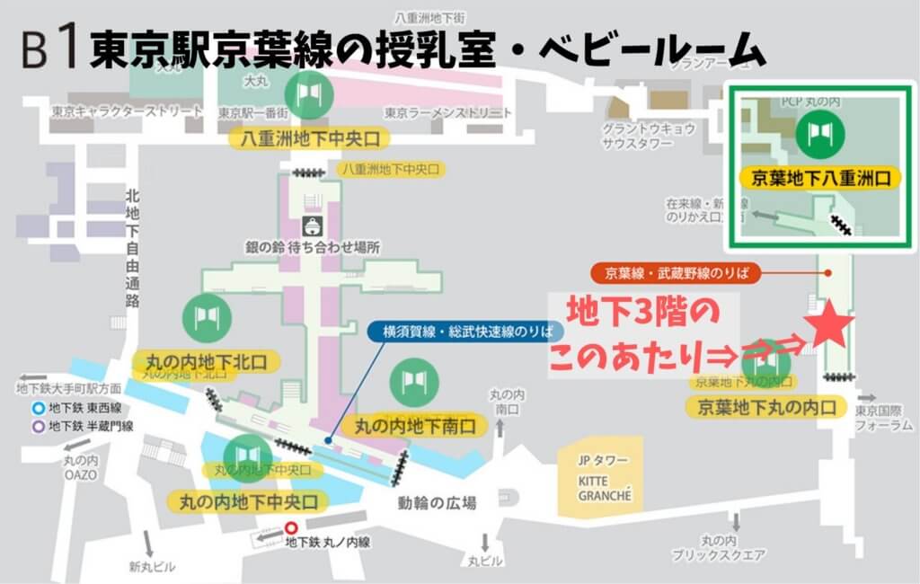 東京駅京葉線の授乳室の場所