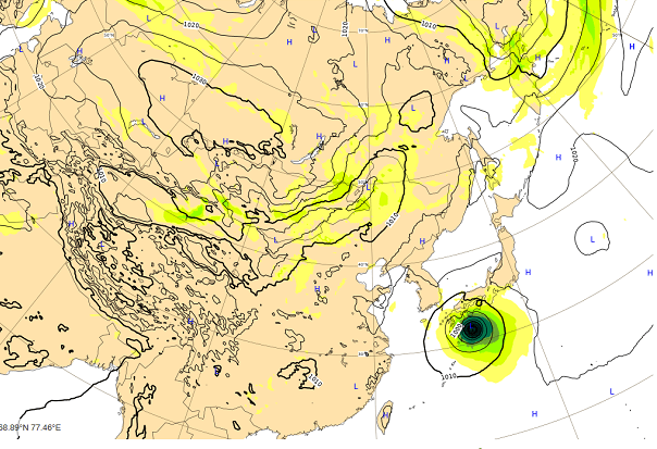 台風18号10月1日の進路