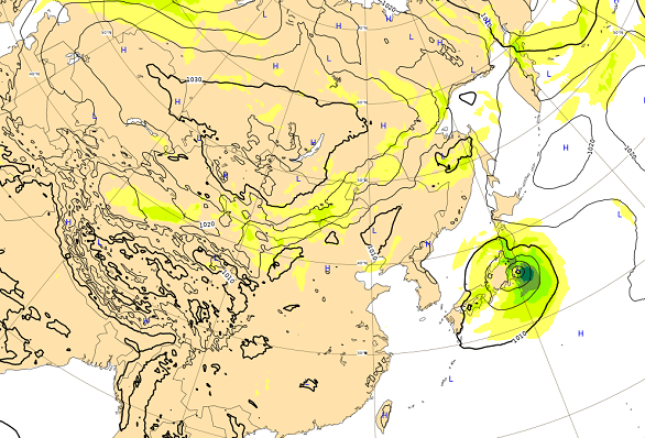 台風18号10月2日の進路